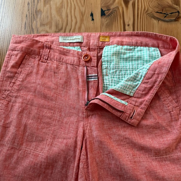 Anthropologie Pilcro Linen Blend Coral Wide Leg Trouser - Picture 7 of 11